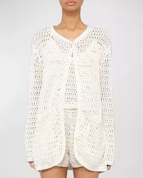 Кардиган Lucy Boxy крючком LESET, цвет Creme