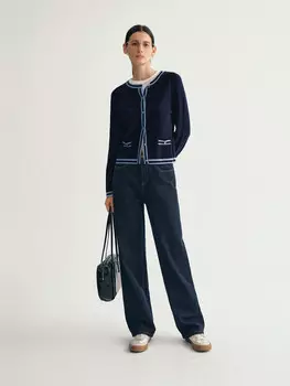 Кардиган Mai Meng контрастного цвета, темно-синий