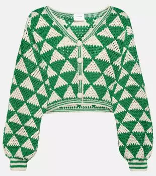 Кардиган maija крючком Anna Kosturova, зеленый