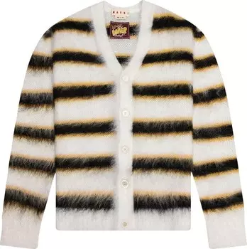 Кардиган Marni Mohair And Wool Blend Cardigan 'Lily/White', белый