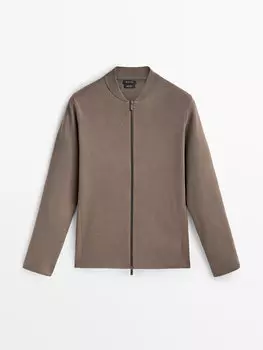 Кардиган Massimo Dutti knit bomber-style, бежевый