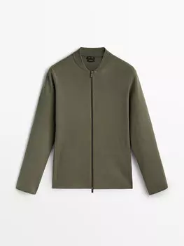 Кардиган Massimo Dutti knit bomber-style, светло-зелёный