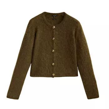 Кардиган Massimo Dutti Knit, хаки