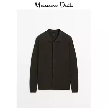Кардиган Massimo Dutti с отложным воротником, темно-серый