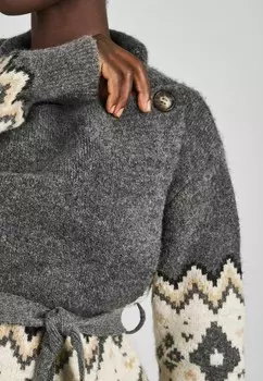 Кардиган MATERNITY FAIR ISLE DRAPE, REGULAR FIT JoJo Maman Bb, серый