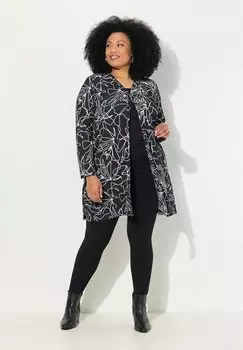 Кардиган MATTE FLOWER OPEN SHAPE Ulla Popken, черный