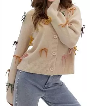 Кардиган Maureen Ribbons в цвете Taupe entro, серо-коричневый
