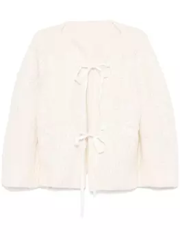 Кардиган MAURIZIO MYKONOS с цветочной аппликацией из кружева, серый