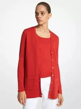 Кардиган Michael Kors Bette Silk, красный