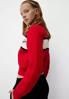 Кардиган MICKEY MOUSE WITH ZIP Bershka, красный