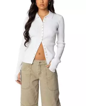 Кардиган Mirielle с рубчиком Edikted, белый