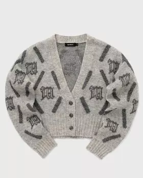 Кардиган Misbhv M Argyle Knit Cardigan, цвет perfect grey