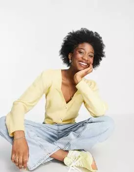 Кардиган Miss Selfridge с пышными рукавами на пахте - ЖЕЛТЫЙ