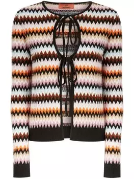 Кардиган Missoni зигзагообразной вязки, коричневый