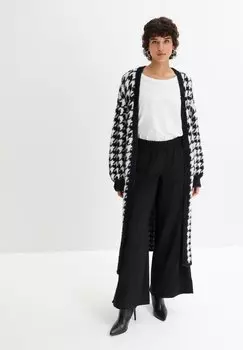 Кардиган Mit Hahnentrittmuster bonprix, черный