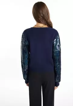 Кардиган MIT PAILLETTEN MINYA faina, цвет Mottled Dark Blue