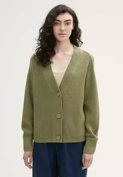 Кардиган MIT V-AUSSCHNITT TOM TAILOR DENIM, зеленый
