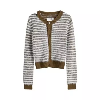 Кардиган MM6 Maison Margiela Basic Cardigan, цвет Khaki/Off White