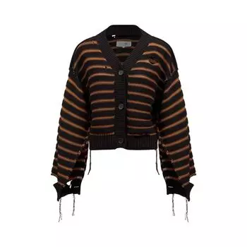 Кардиган MM6 Maison Margiela Cardigan 'Black/Brown Clay', черный