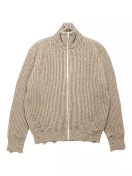 Кардиган MM6 Maison Margiela с заплатками на локтях, нейтральный