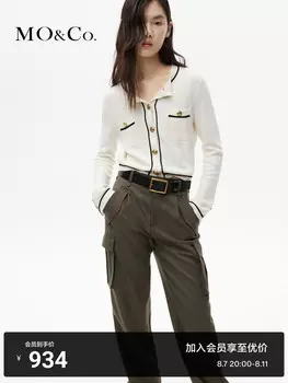 Кардиган Moco с резной золотой пряжкой, черный