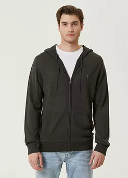 Кардиган Mode из шерсти мериноса с капюшоном Allsaints, хаки