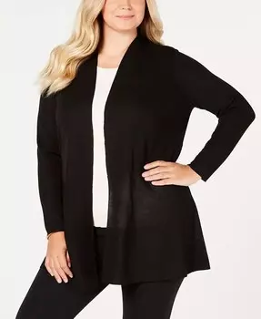 Кардиган Monterey большого размера с открытым передом Anne Klein, черный