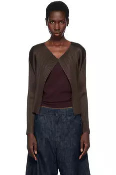 Кардиган Monthly Colors March Pleats Please Issey Miyake, коричневый