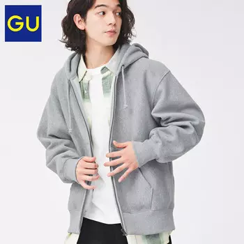 Кардиган мужская GU на молнии, серый