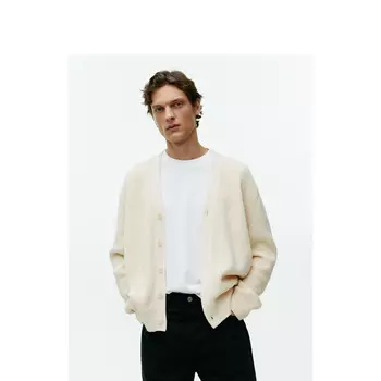 Кардиган мужской Arket с V-образным вырезом, кремовый