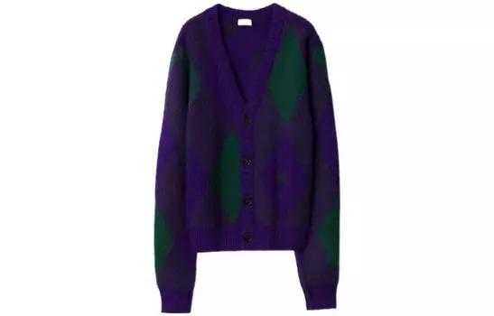 Кардиган мужской Burberry трикотажная, фиолетовый