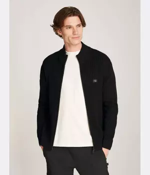Кардиган мужской Calvin Klein Jeans вязаный на молнии, черный