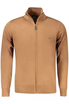 Кардиган мужской Coveri Moving на молнии с логотипом, коричневый