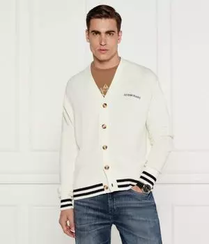 Кардиган мужской Guess Jeans свободного кроя на пуговицах, экрю