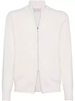 Кардиган на молнии Brunello Cucinelli, белый