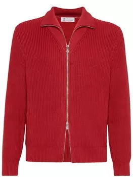 Кардиган на молнии Brunello Cucinelli, красный