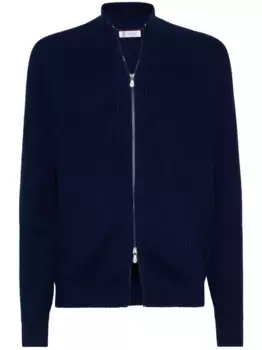 Кардиган на молнии Brunello Cucinelli, синий