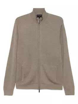 Кардиган на молнии Emporio Armani, коричневый