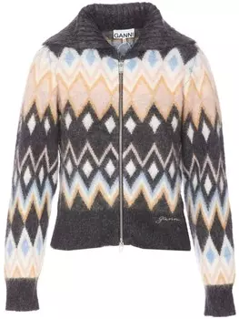 Кардиган на молнии GANNI, серый