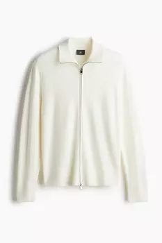 Кардиган на молнии H&M A/W 2024, белый