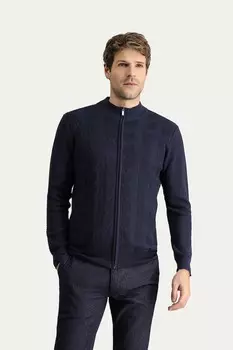 Кардиган на молнии и спицами в форме восьмерки Kigili, синий