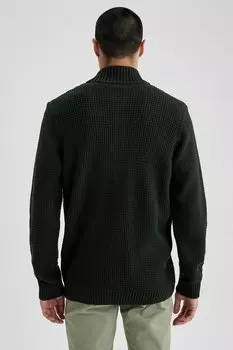 Кардиган на молнии и воротнике среднего размера Defacto, зеленый