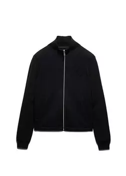 Кардиган на молнии из шерсти и кашемира Prada, черный