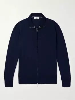 Кардиган на молнии из шерсти мериноса Richard MR P., темно-синий