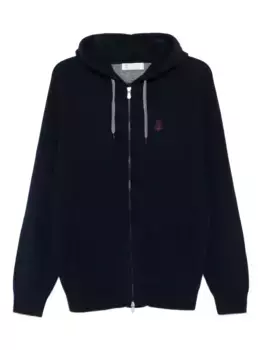Кардиган на молнии с капюшоном Brunello Cucinelli, синий