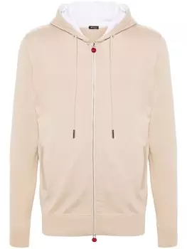 Кардиган на молнии с капюшоном Kiton, бежевый