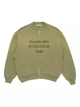 Кардиган на молнии с логотипом Acne Studios, зеленый