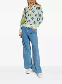 Кардиган на молнии с монограммой CASABLANCA, зеленый