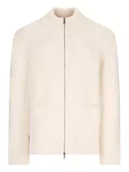 Кардиган на молнии с накладным карманом Fabrizio Del Carlo, нейтральный