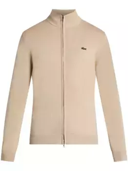 Кардиган на молнии с нашивкой-логотипом Lacoste, нейтральный